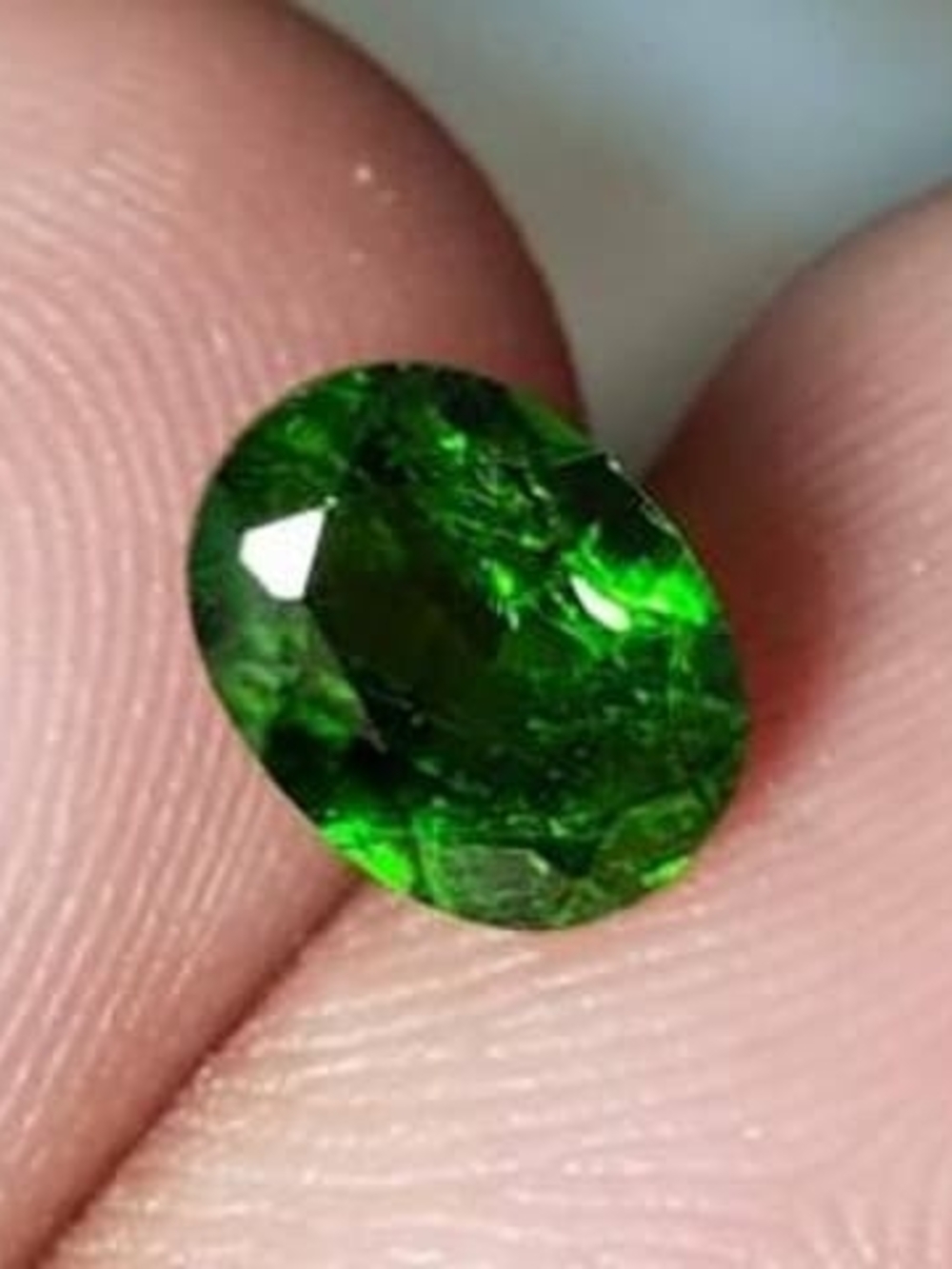 Lab Certified .61 Oval DEEP GREEN Tsavorite Garnet